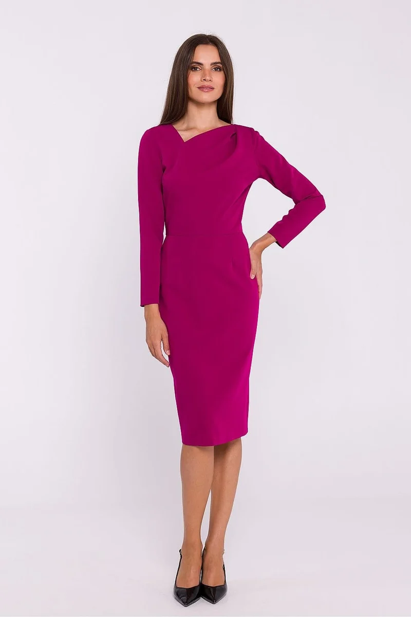 Robe fourreau midi manche longue
