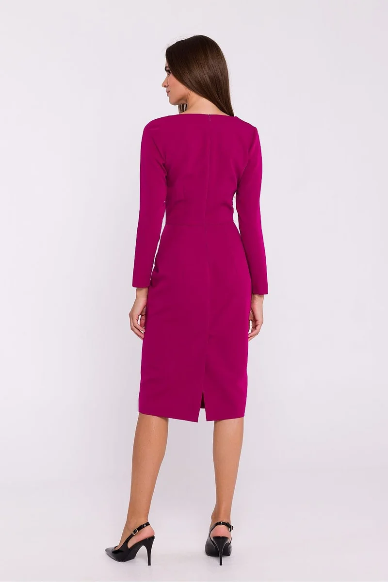 Robe fourreau midi manche longue