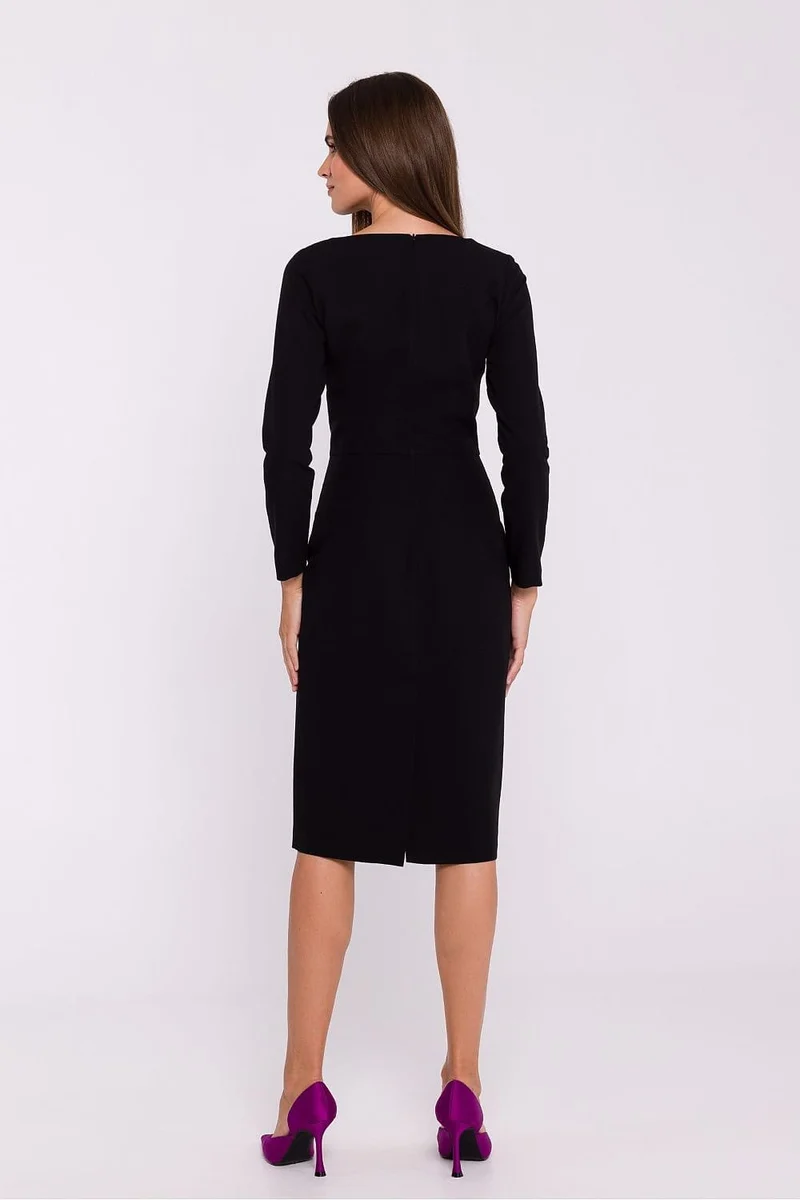 Robe fourreau midi manche longue