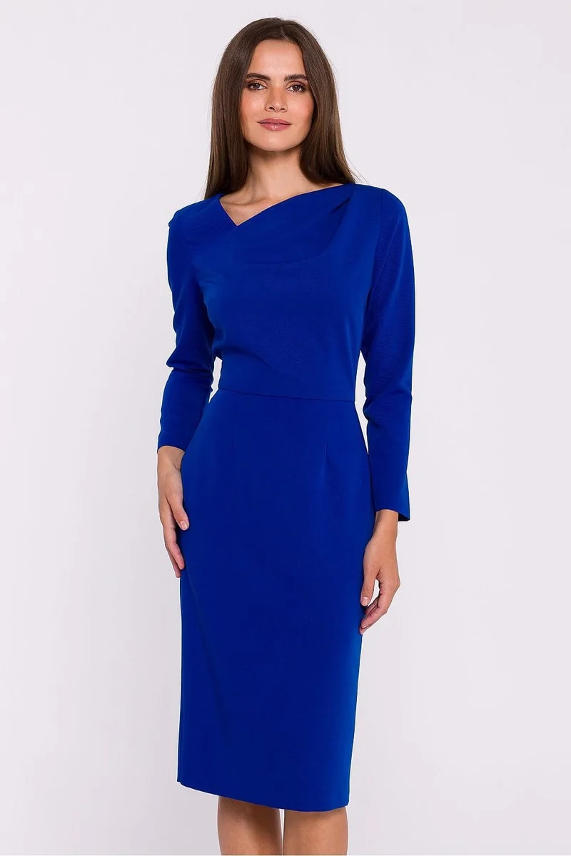 Robe fourreau midi manche longue