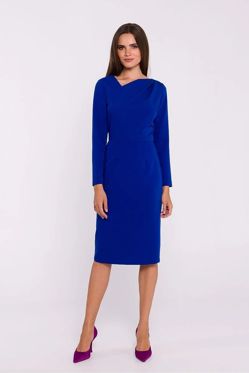 Robe fourreau midi manche longue