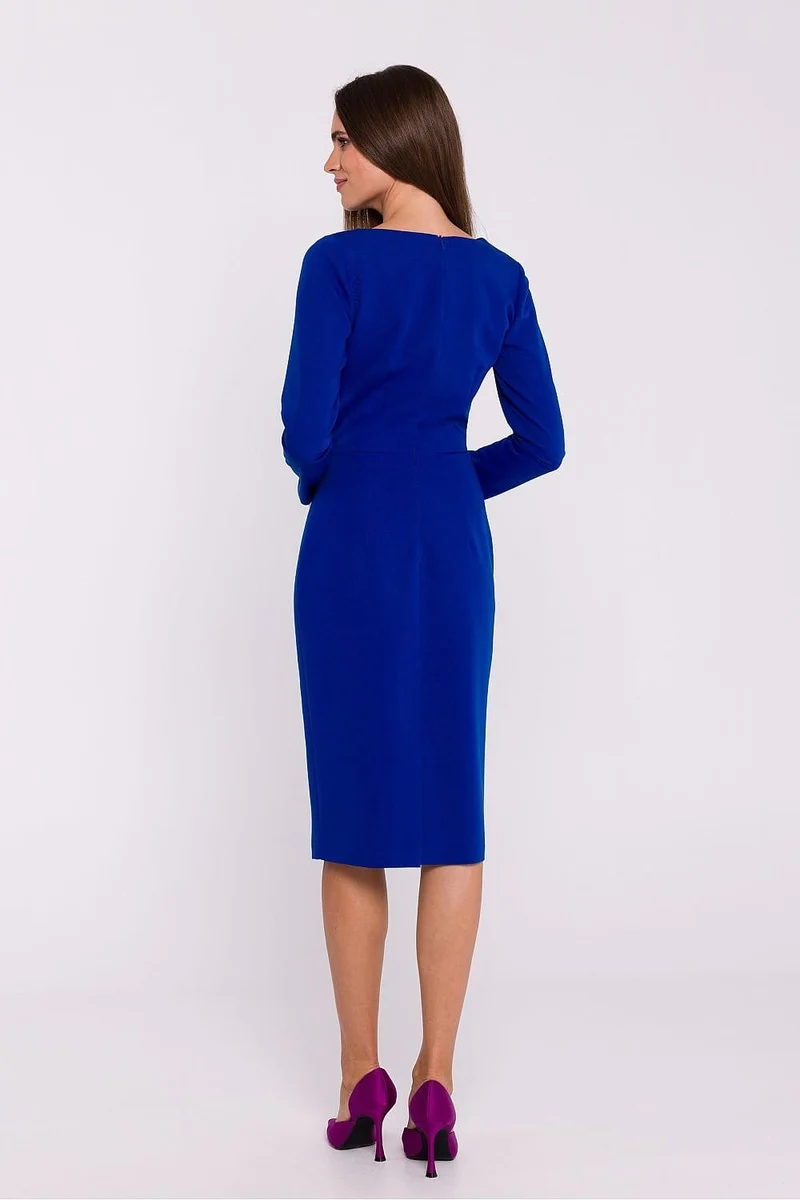 Robe fourreau midi manche longue