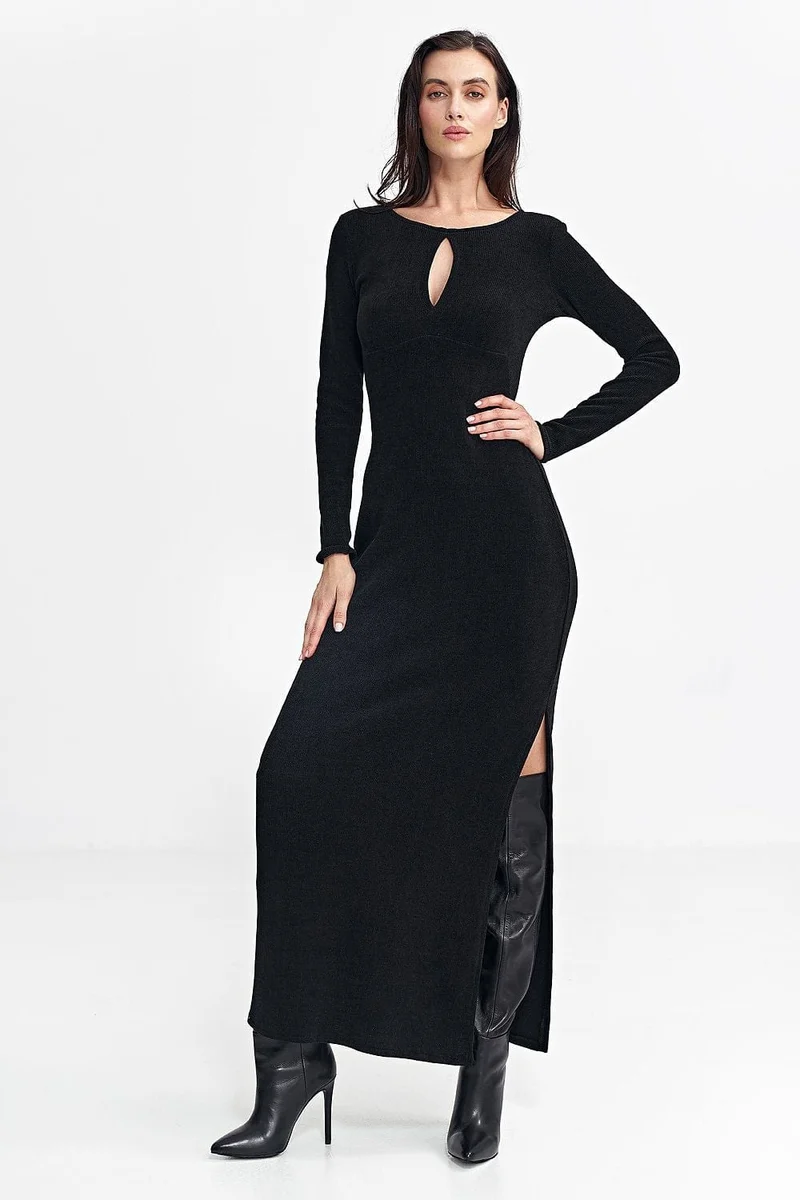 Robe casual longue fendue
