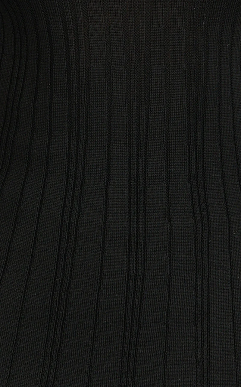 Elodie Two Piece Set - Rib Knit Top and Pant Set in Black