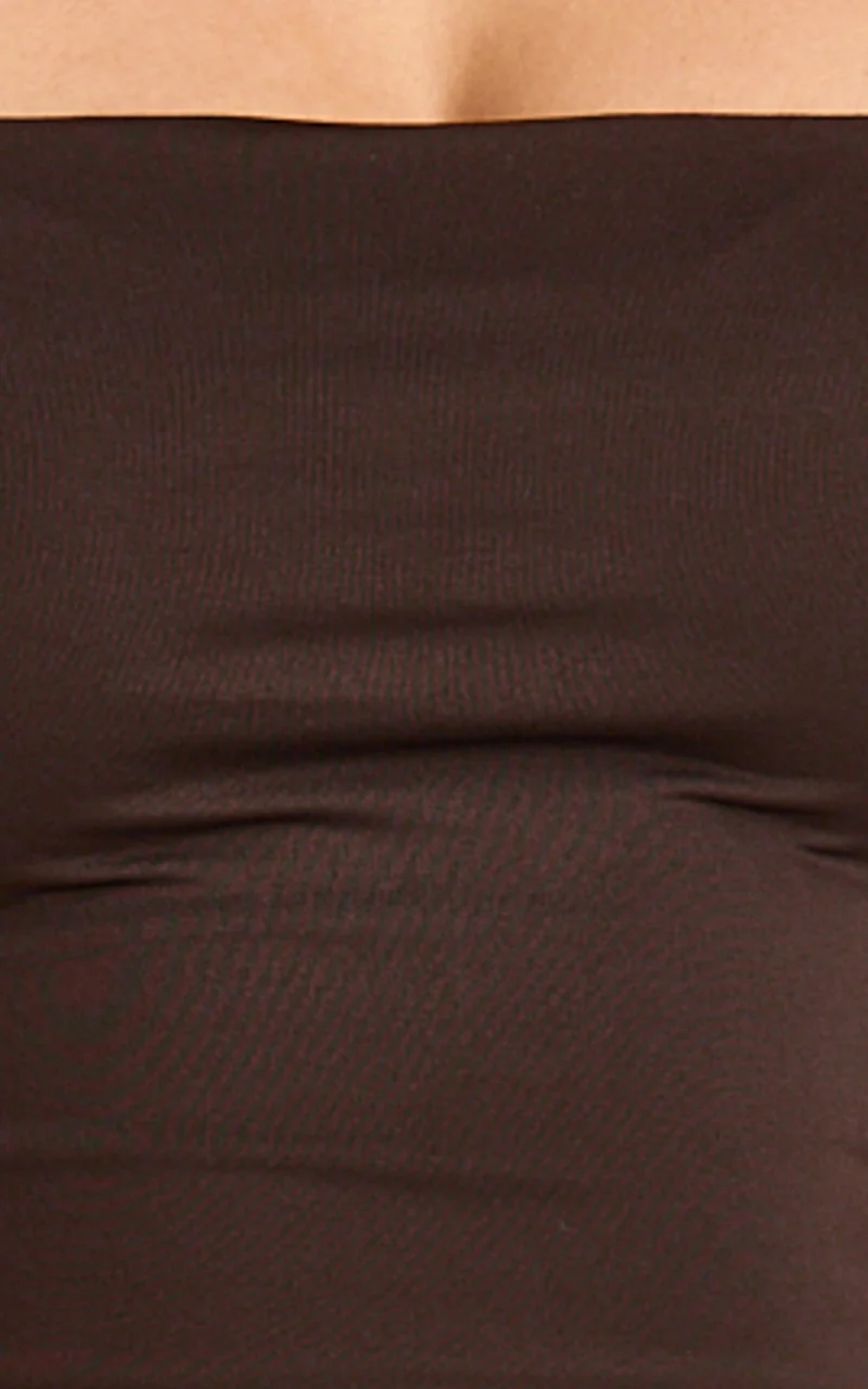 Delphine Top - Strap Straight Neck Top in Chocolate