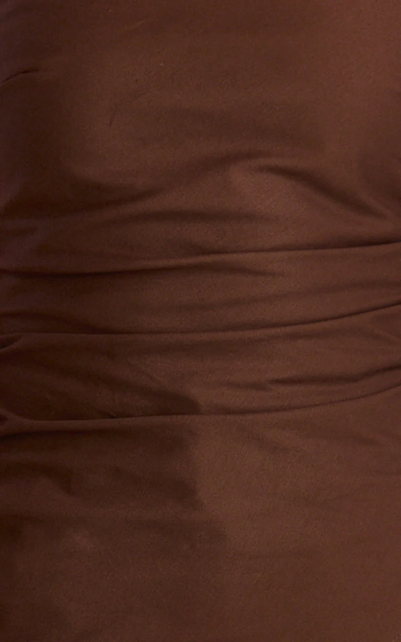 Cia Top - Strapless Asymmetrical Gathered Top in Chocolate