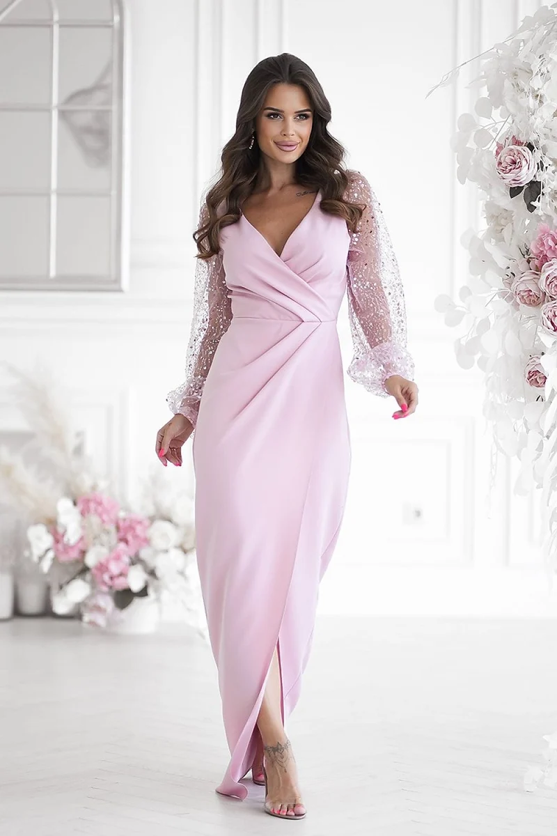 Robe de soirée chic longue drappée