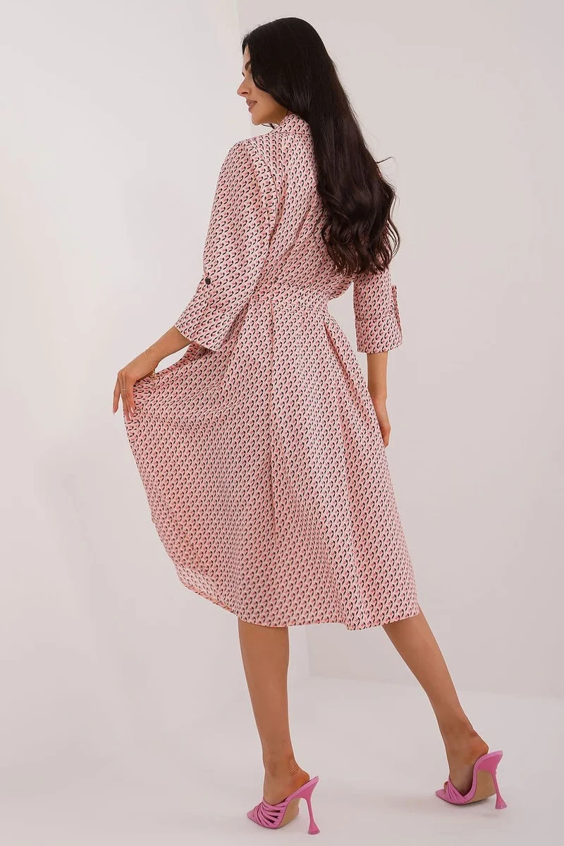 Robe chemise midi manches longues
