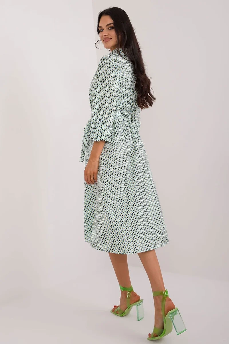 Robe chemise midi manches longues