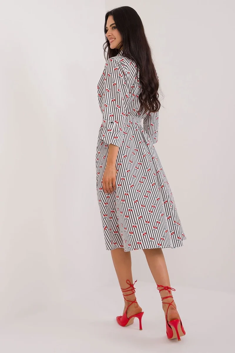 Robe chemise midi manches longues