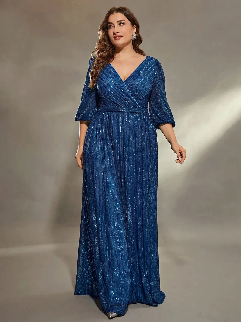 Robe de soirée bleue grande taille