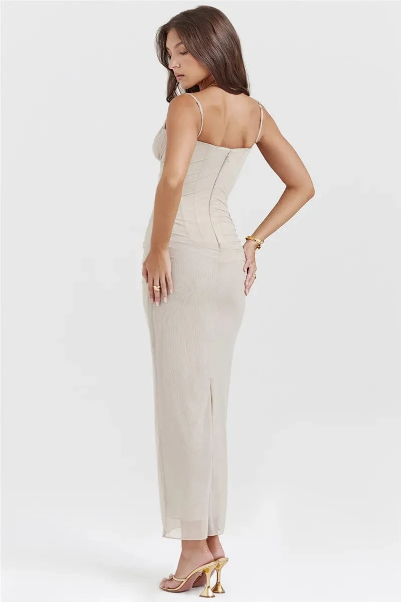 Robe longue à bretelles spaghetti