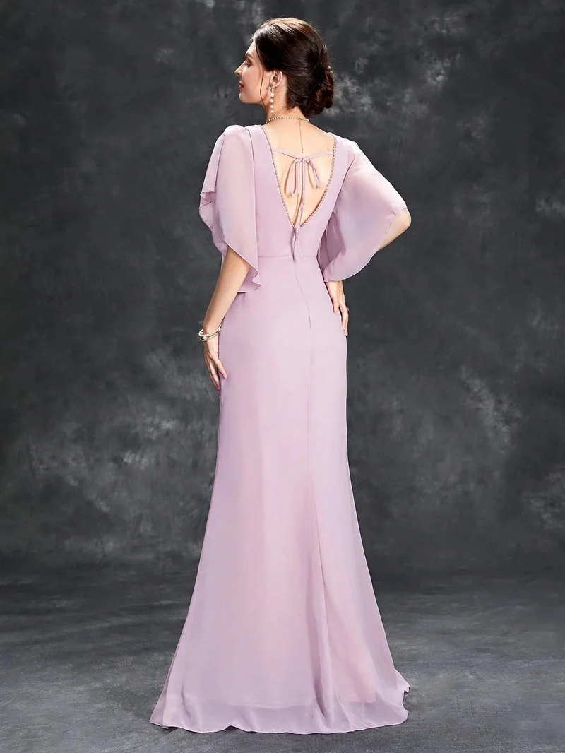 Robe demoiselle d'honneur longue lilas
