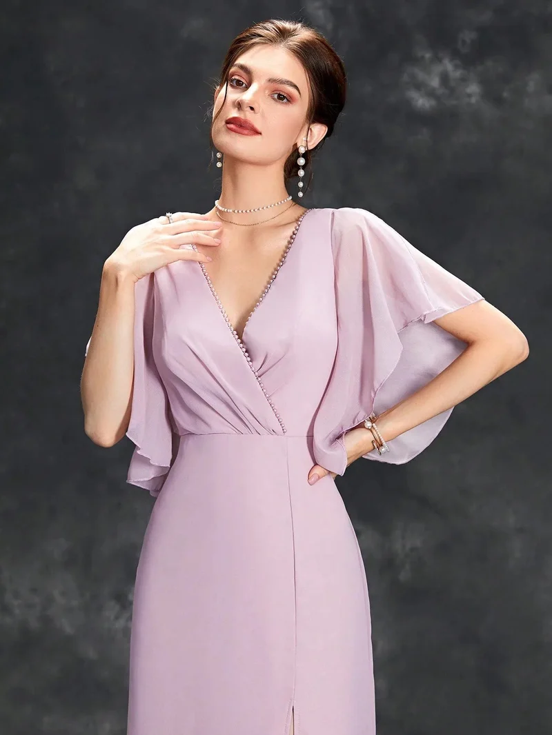 Robe demoiselle d'honneur longue lilas
