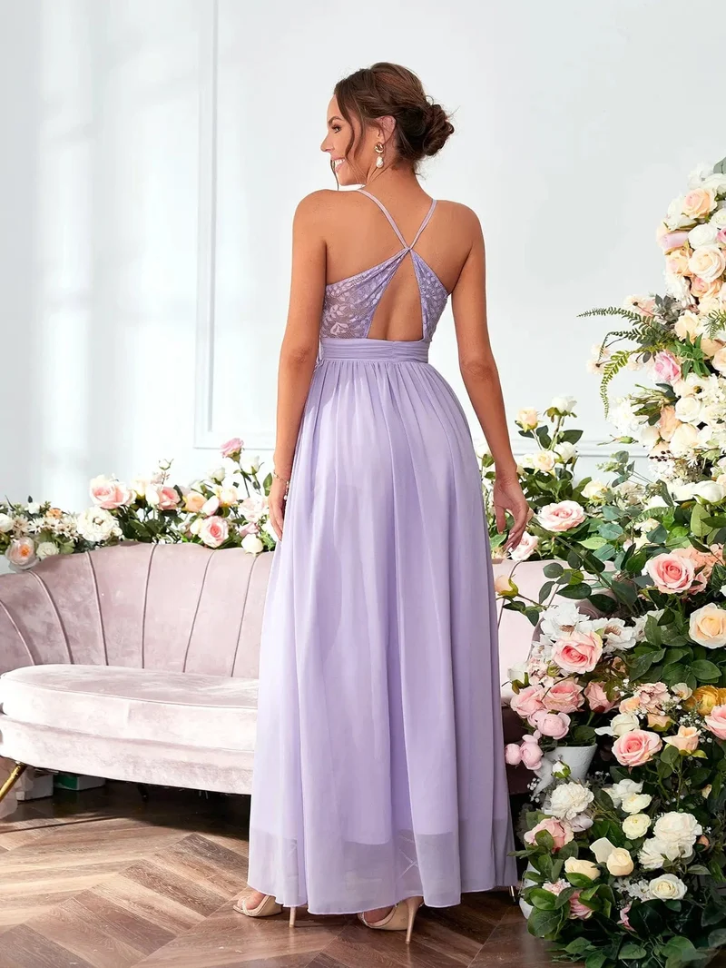 Robe demoiselle d'honneur mauve lilas