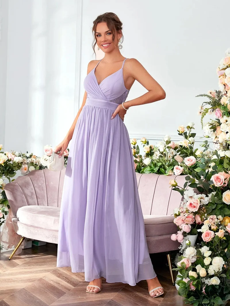 Robe demoiselle d'honneur mauve lilas
