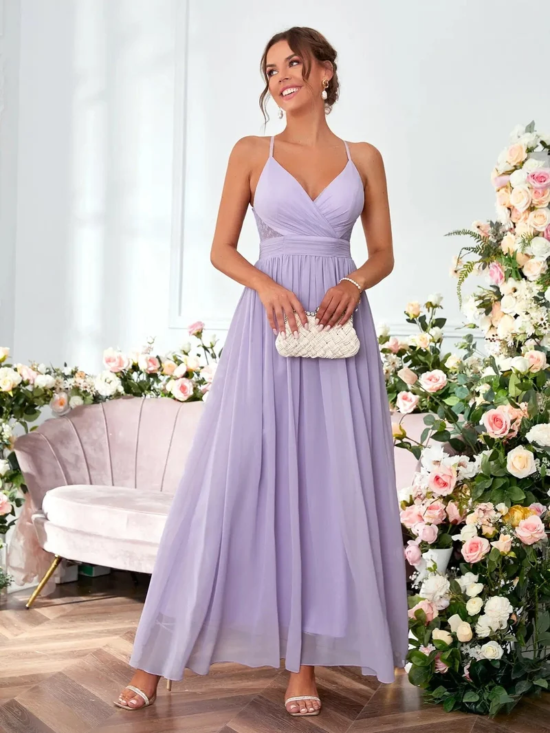 Robe demoiselle d'honneur mauve lilas