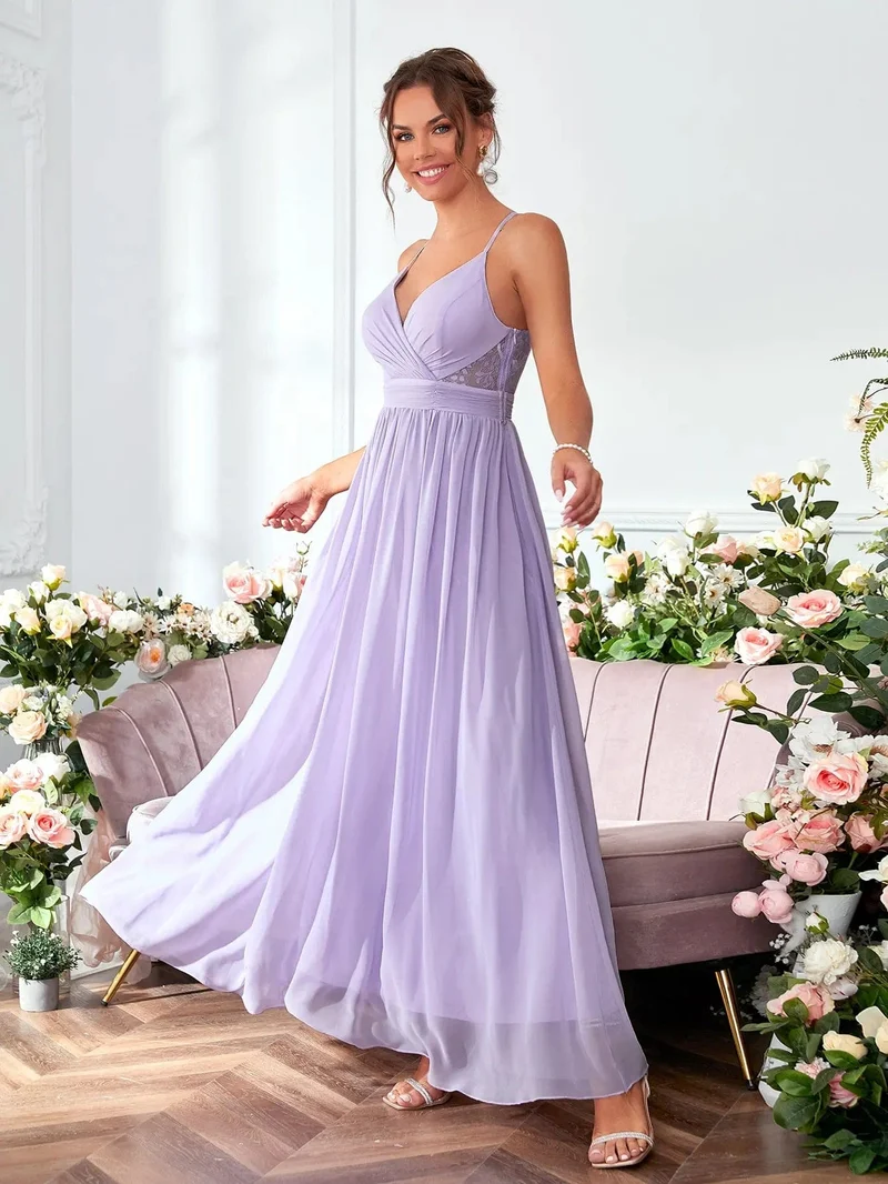 Robe demoiselle d'honneur mauve lilas