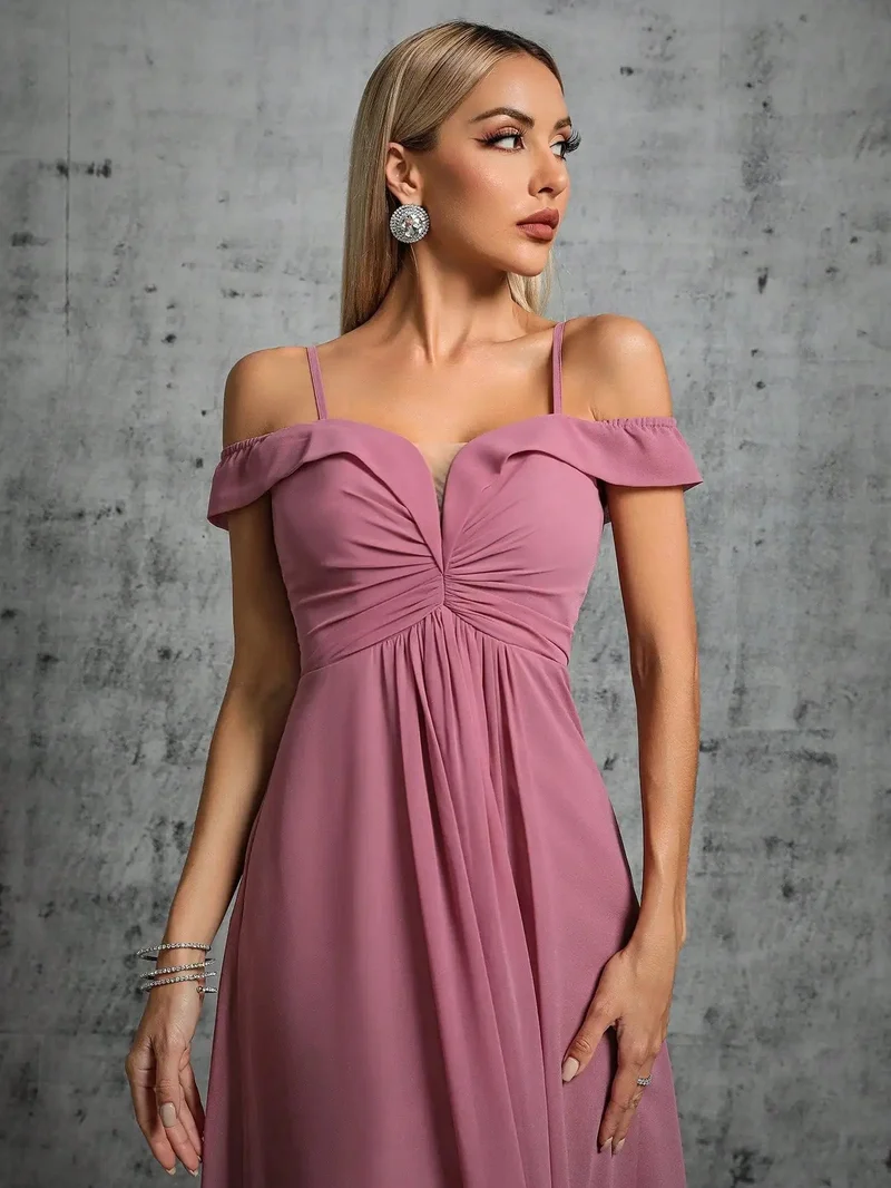 Robe demoiselle d'honneur rose pastel