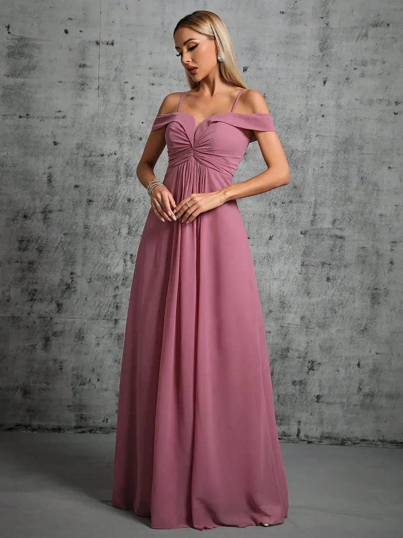 Robe demoiselle d'honneur rose pastel