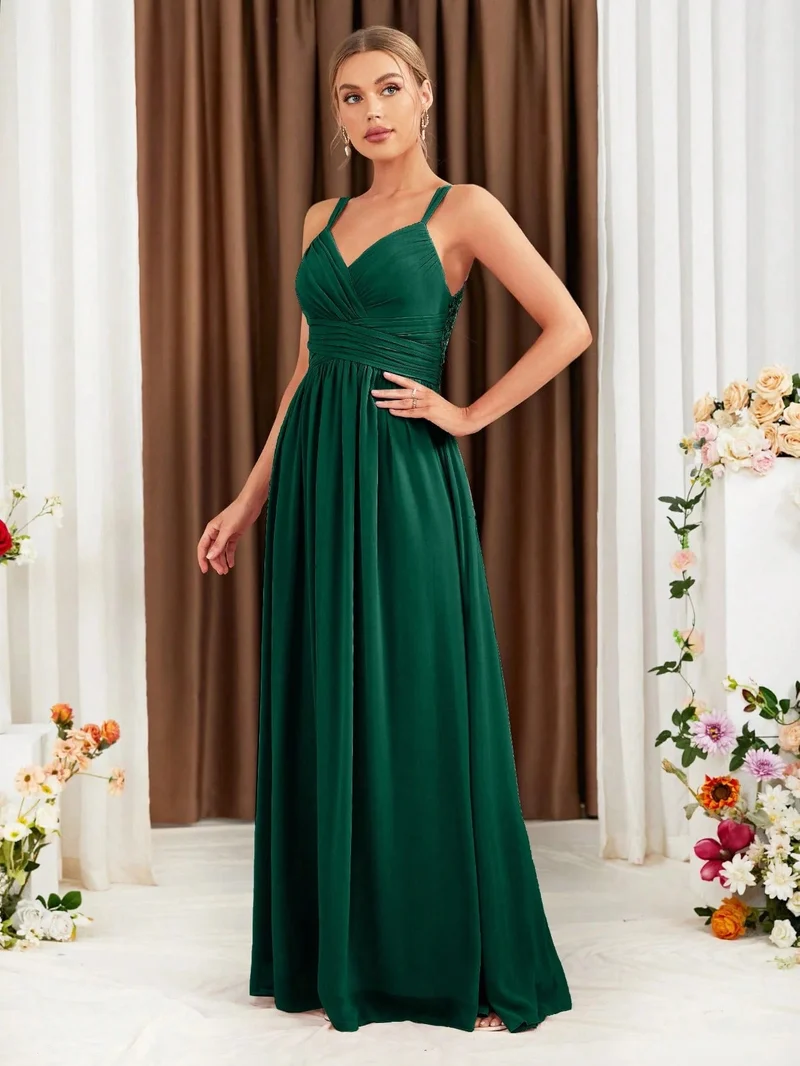 Robe demoiselle d'honneur rose poudré dos nu