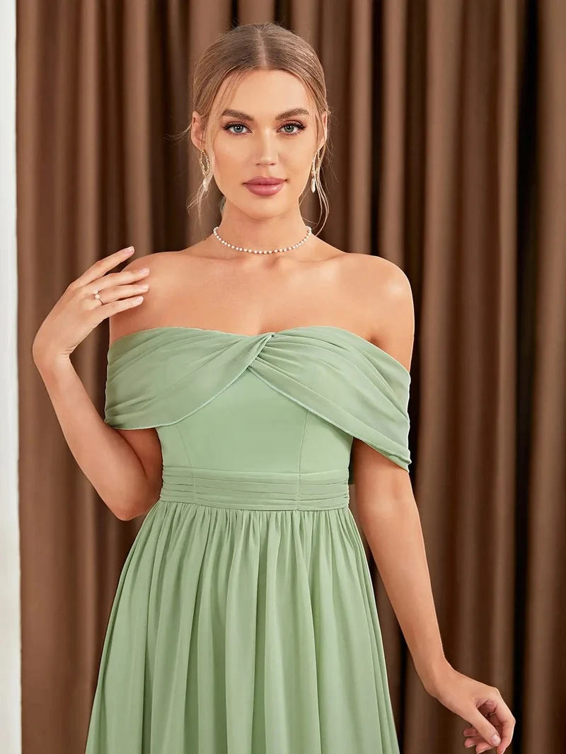 Robe demoiselle d'honneur verte sauge