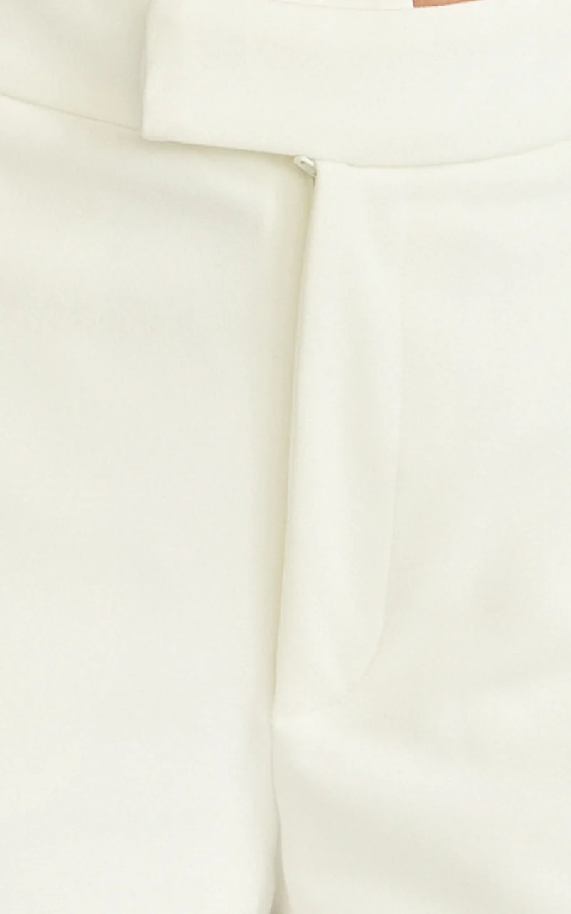 Helen Two Piece Set - Crepe Twisted Top And Wide Leg Pants in Cream