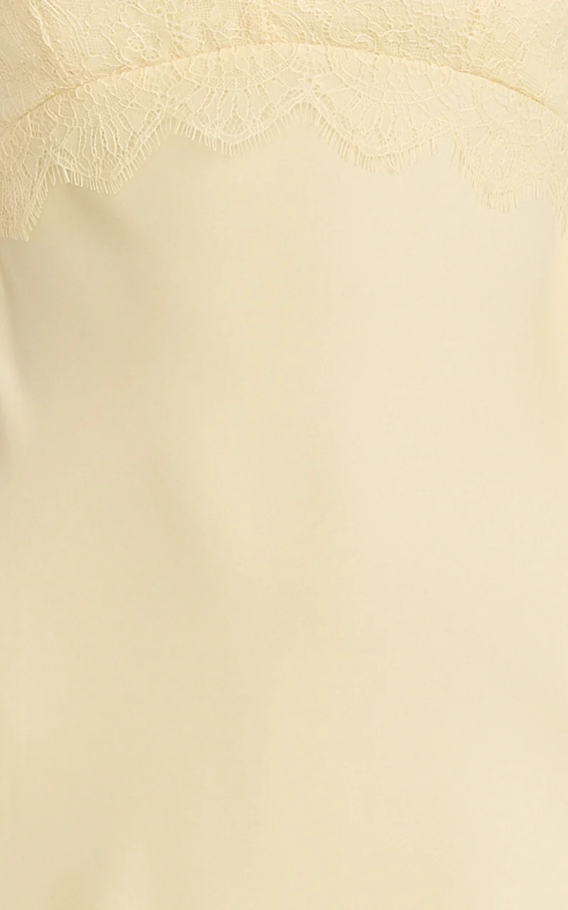 Kyra Mini Dress - Lace Bust And Hem Detail Slip Dress in Lemon
