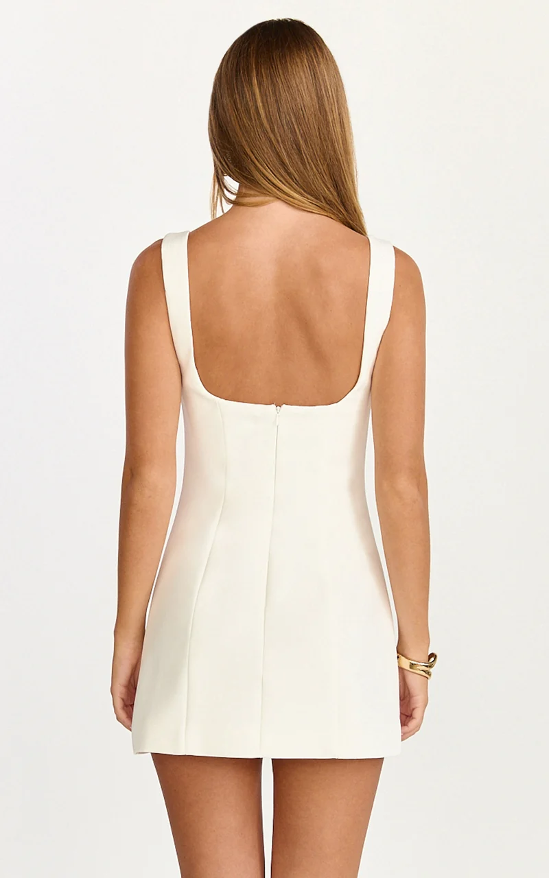 Aretha Mini Dress - Panel Dress in White