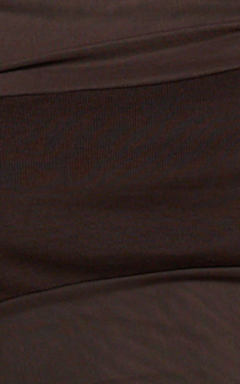 Astrid Top - Asymmetrical Off Shoulder Sleeveless Top in Chocolate