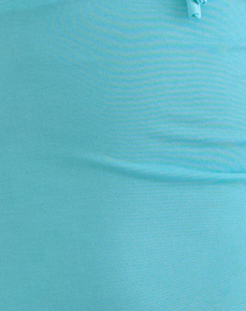 Haut à manches courtes Yubis en cupro, couleur aqua