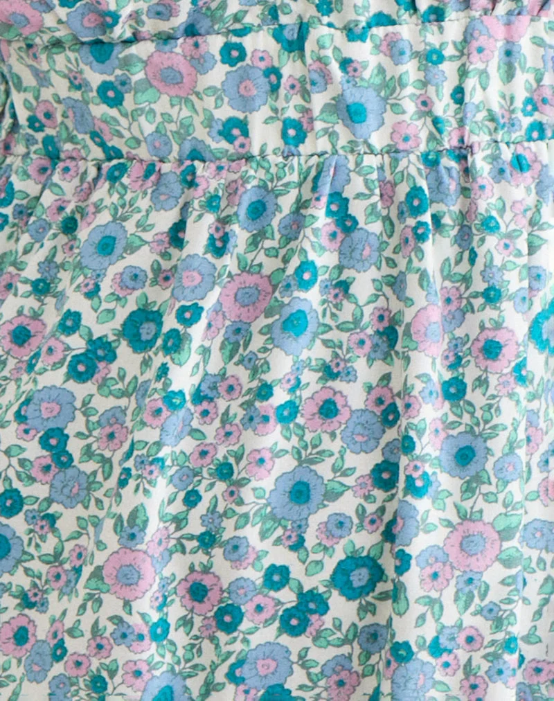 Mini-robe Amibeth, couleur « Flower Power Blue »