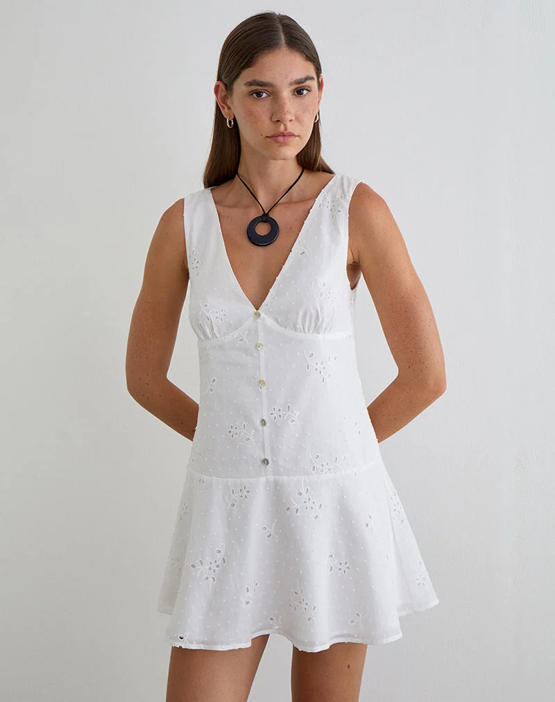 Mini-robe Raspati en broderie blanche
