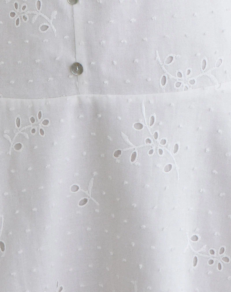 Mini-robe Raspati en broderie blanche