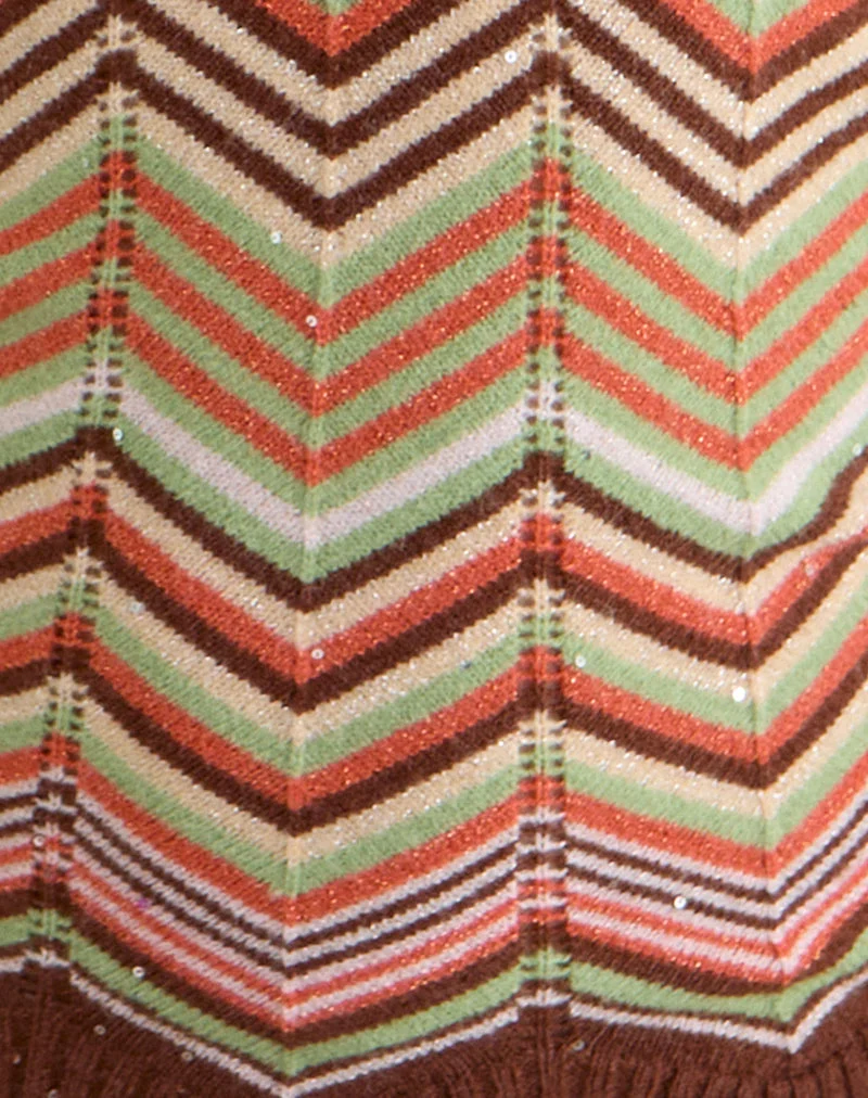 Haut dos nu Anona à rayures multicolores vertes