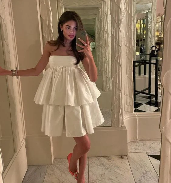 Robe de bal courte et élégante pour femme - Magnifique robe de soirée au design classique