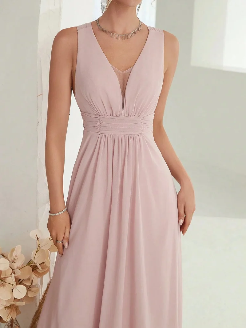 Robe demoiselle d'honneur beige crème