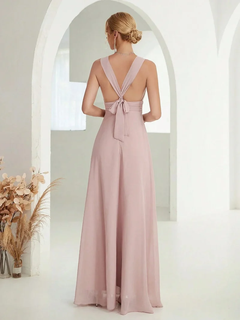 Robe demoiselle d'honneur beige crème