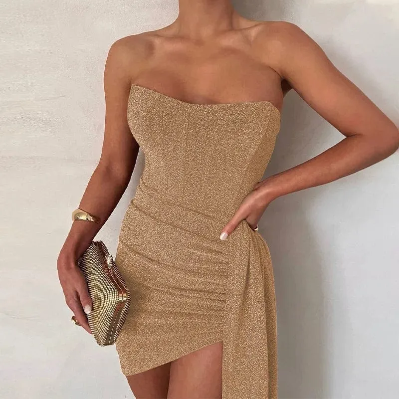 Robe de soirée chic épaules dénudées