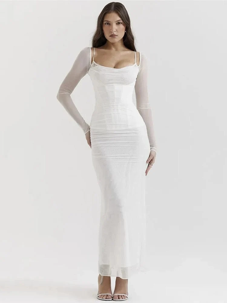Robe de soirée manche longue