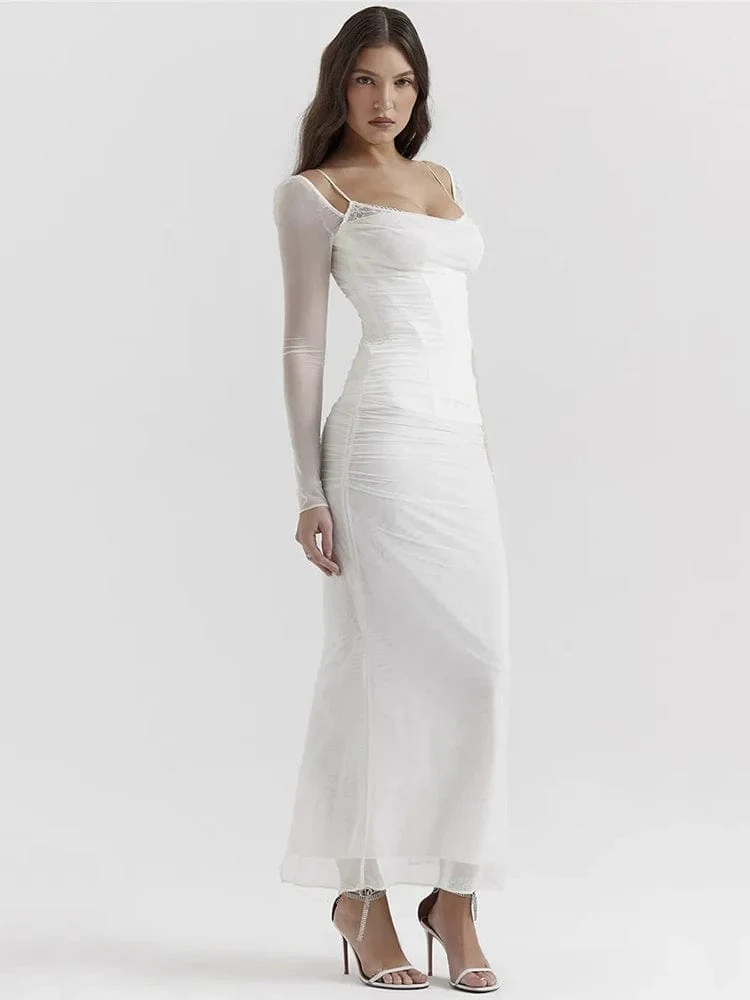 Robe de soirée manche longue