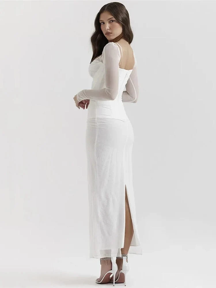 Robe de soirée manche longue