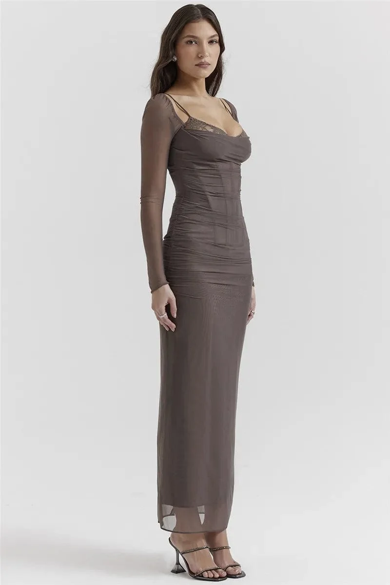 Robe de soirée manche longue