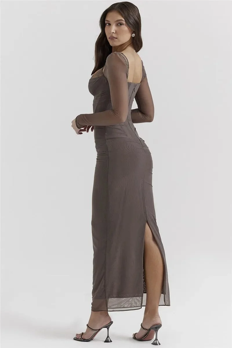 Robe de soirée manche longue