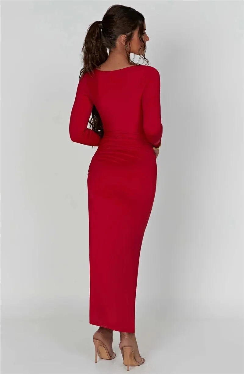 Robe de soirée longue fendue