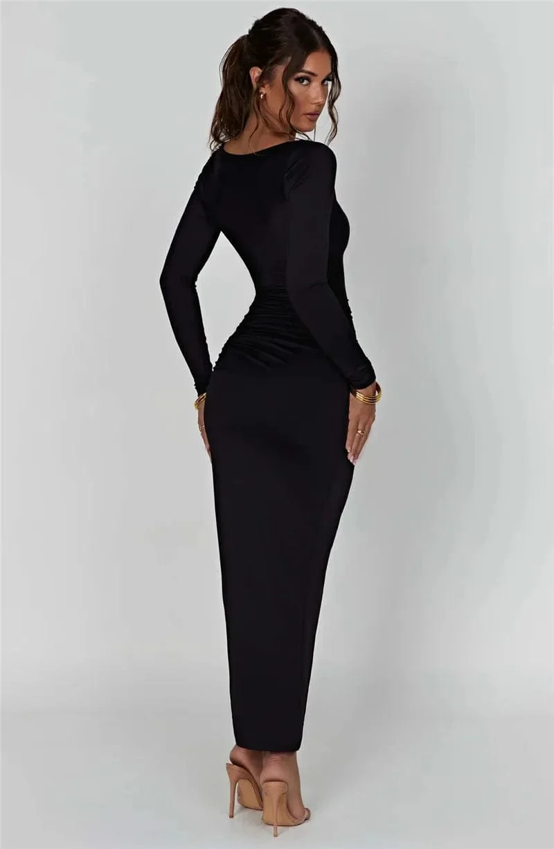 Robe de soirée longue fendue