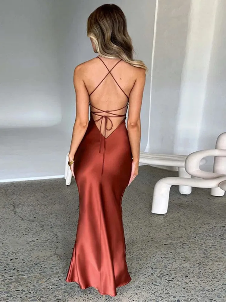 Robe de soirée longue dos nu