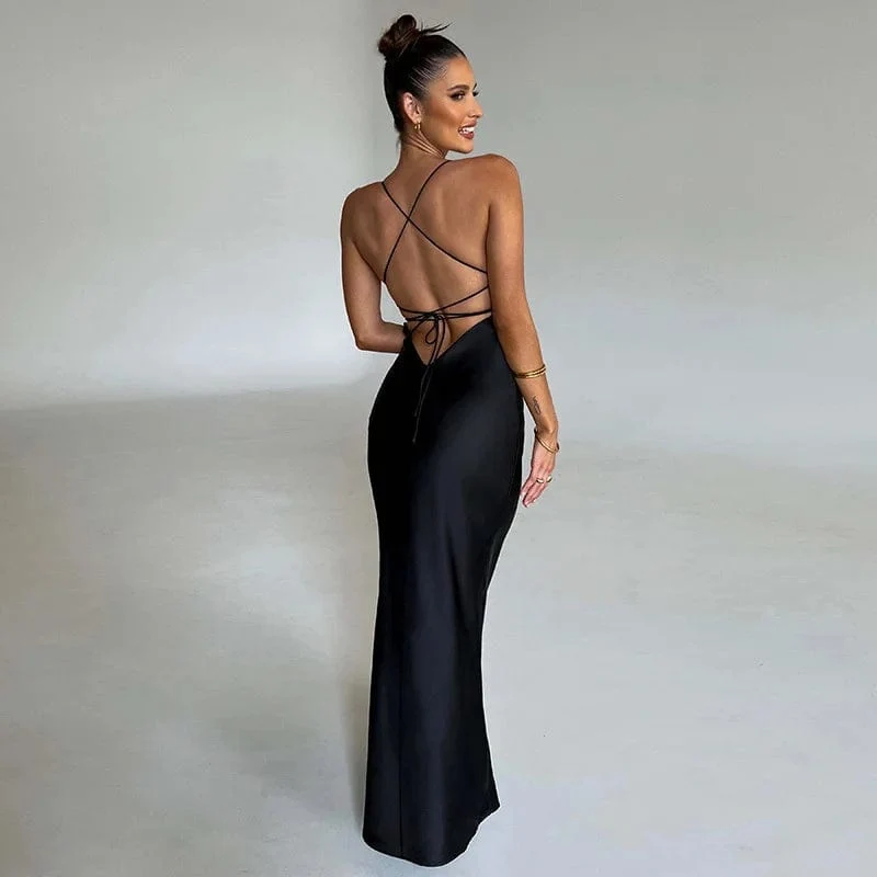 Robe de soirée longue dos nu