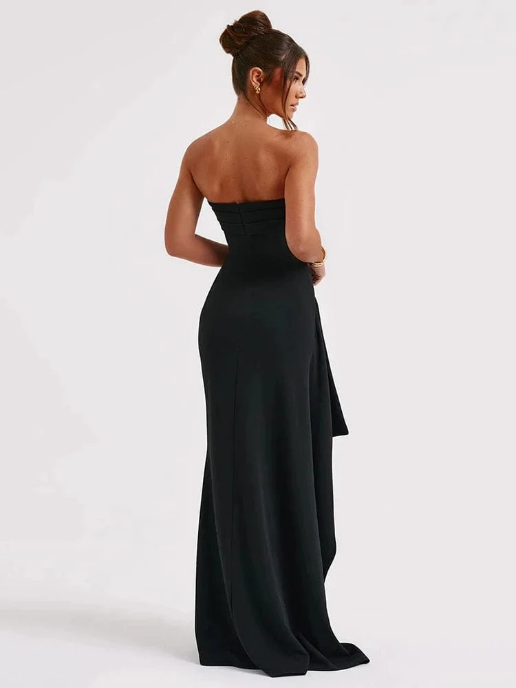 Robe de soirée fendue noire