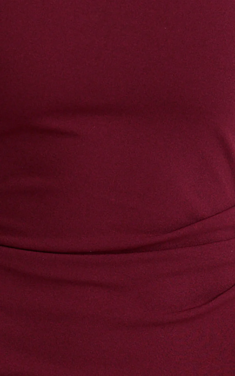 Helen Maxi Dress - One Shoulder Draped Fitted Dress in Wine